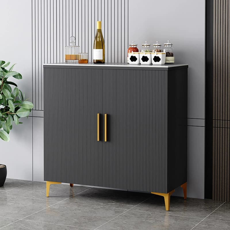 Wood Sideboard/Credenza 35 Inches Wide Glam Style, No Drawers, 2-Door Cabinet - image 3