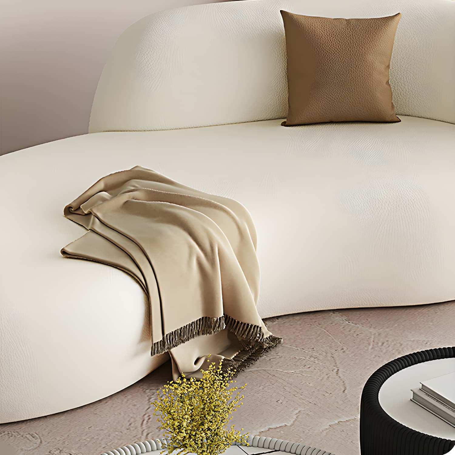 Scandinavian Style Standard 21-28 inches White Wood Sofa Without Storage, No Distressing - image 7