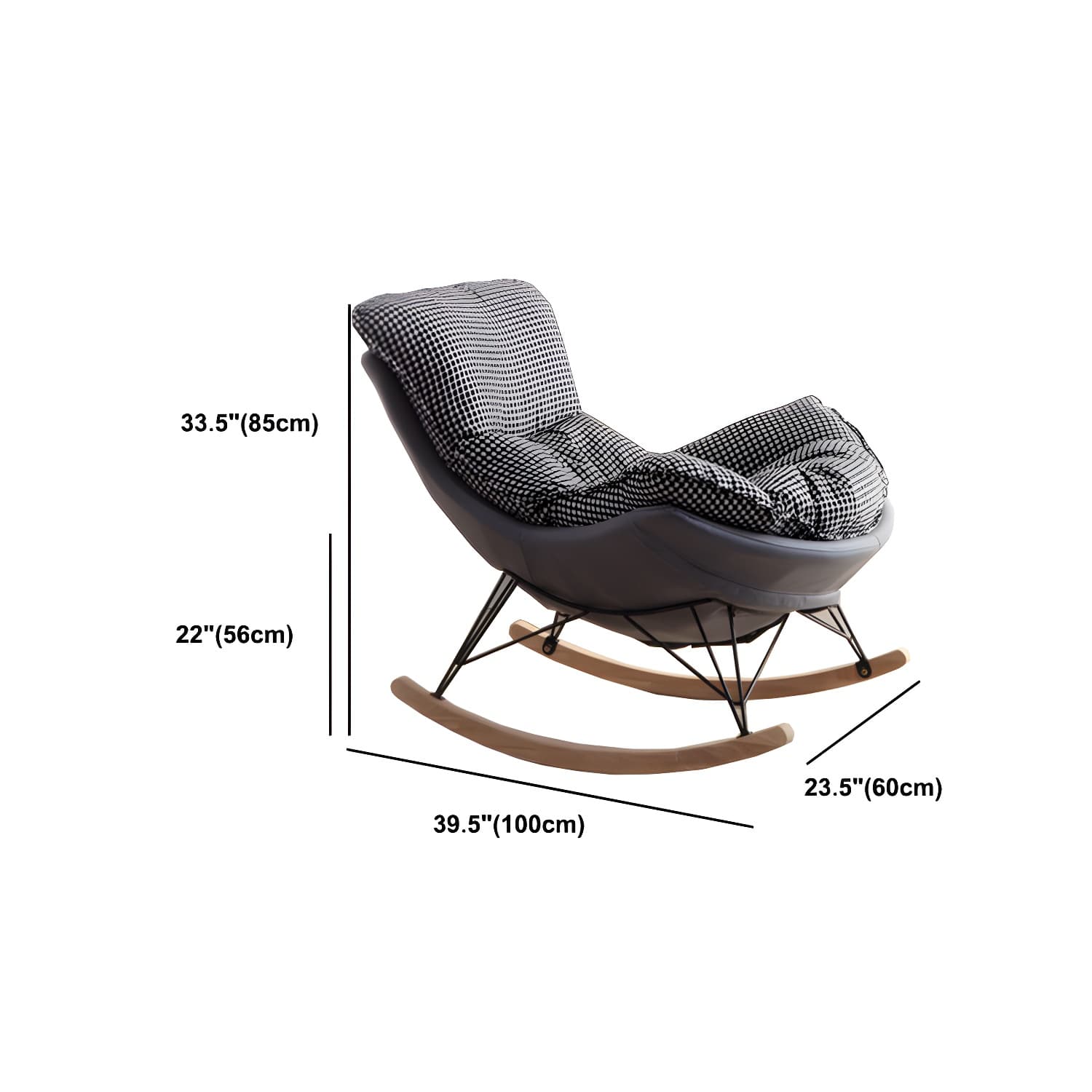 Solid Wood Rocking Chair Modern Rocker Chair with Removable Cushions - image 27