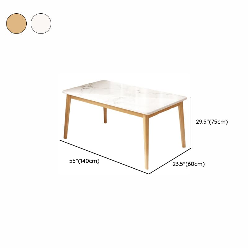 Rectangular Recycled Wood Dining Table Set with 4 Legs, Fixed Table, Padded Chair, Back Seat, 5-piece - image 13