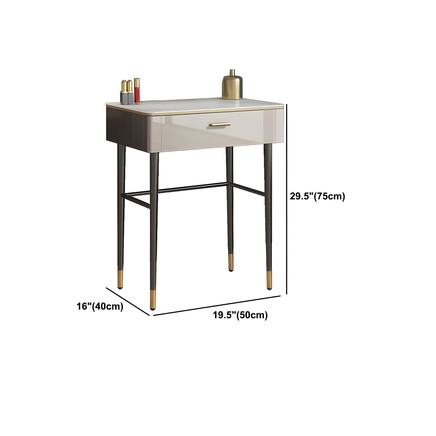 Modern Slate Top Vanity Makeup Table Set Grey Makeup Vanity Desk Table - image 15