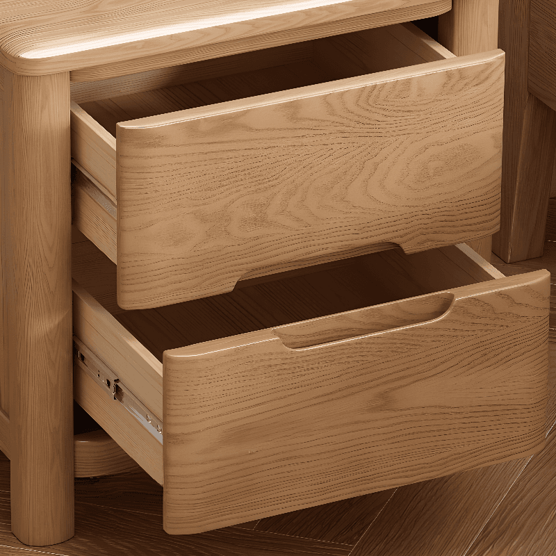 Contemporary Timber Nightstand With Drawer Storage with 2 Drawers/3 Drawers & Leg - image 8