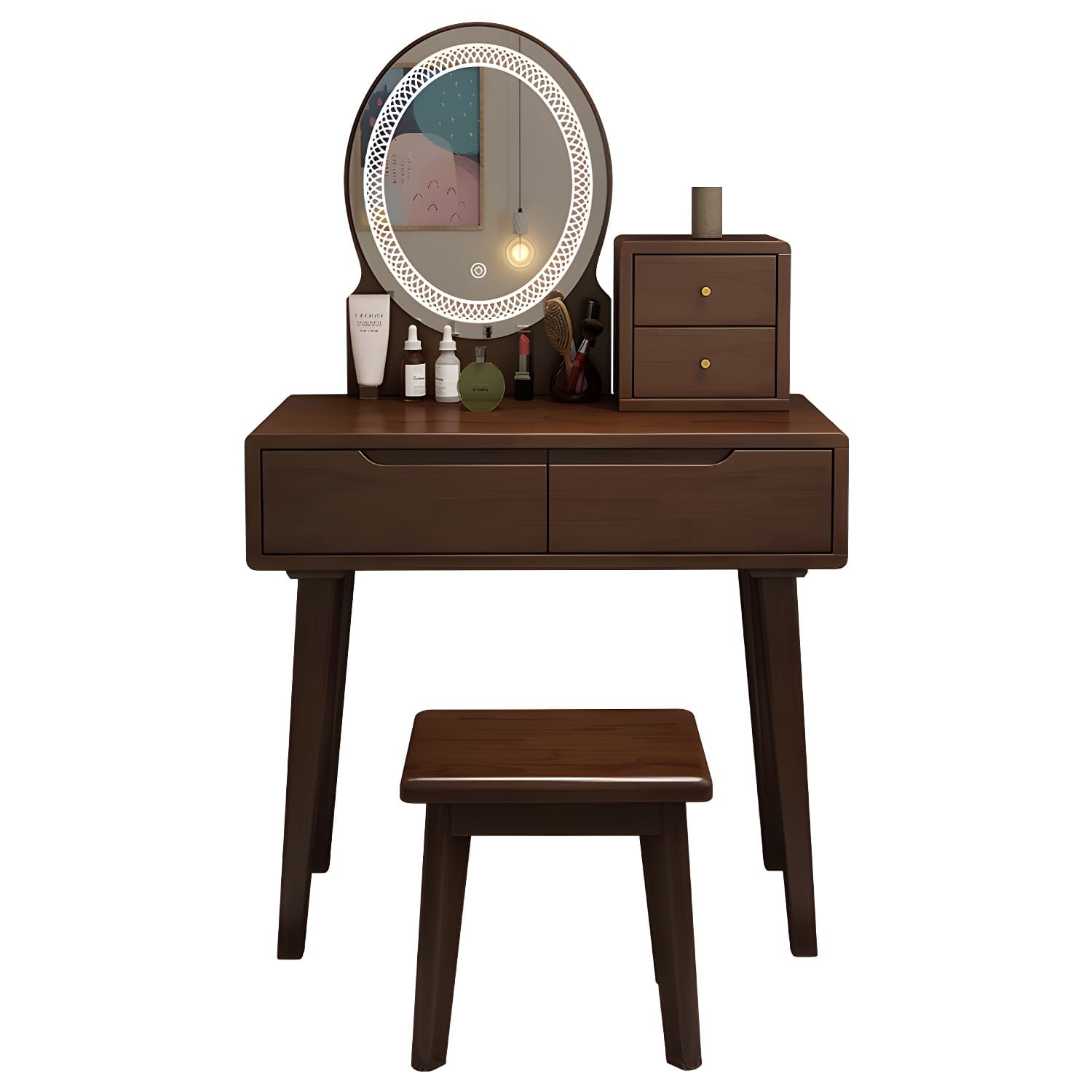 Traditions Make-up Vanity Solid Wood Bedroom With Drawer Dressing Table - image 13