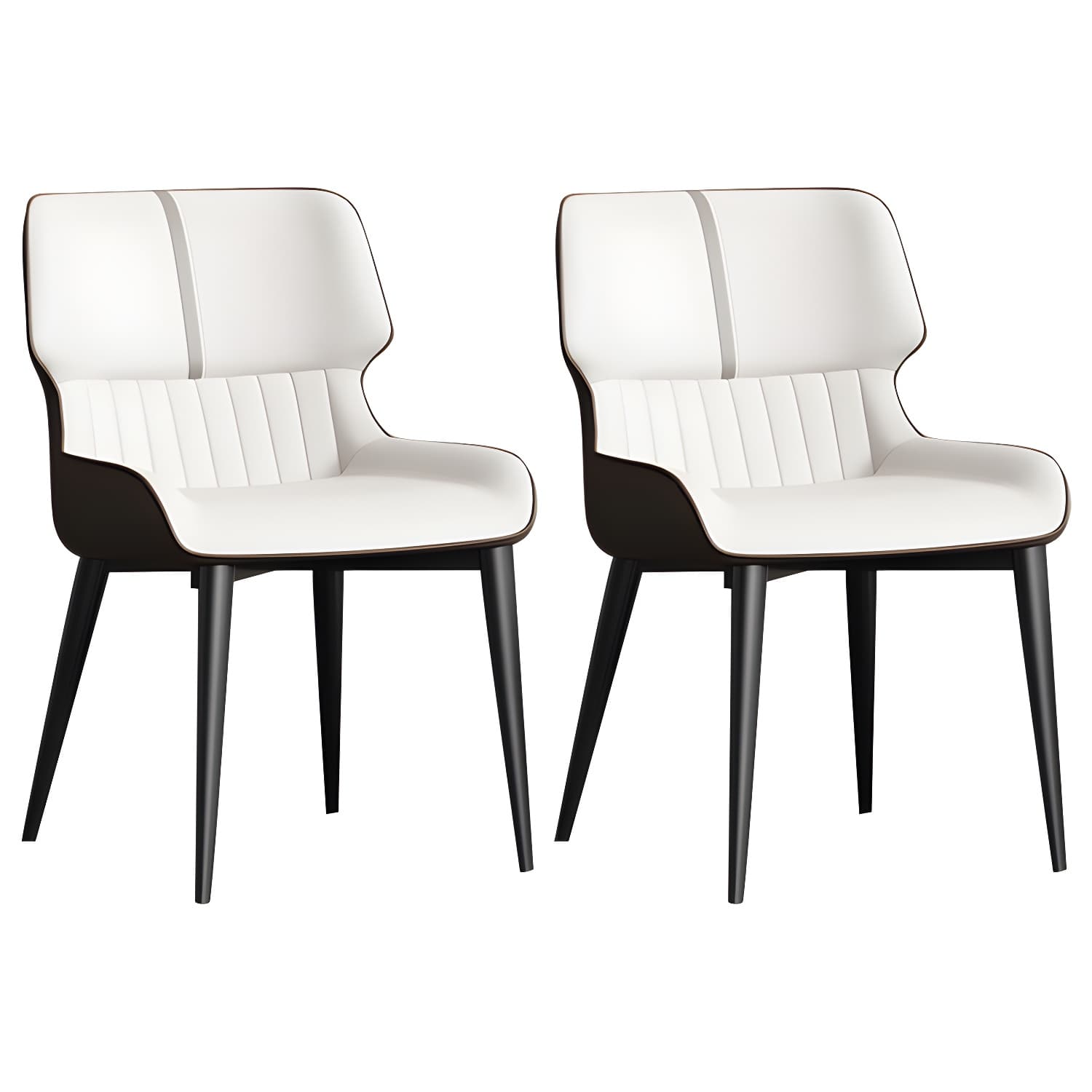 Contemporary Home Wingback Side Chair Matte Finish Leather Dining Chair - image 7