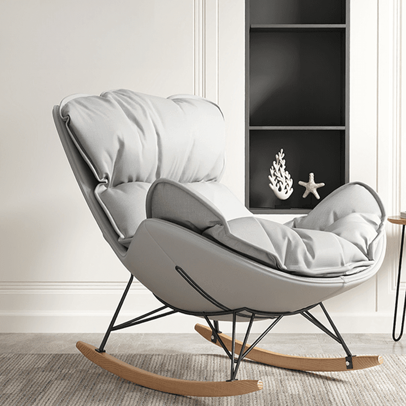 Modish Alloy Rocking Accent Chair, Upholstered - image 5
