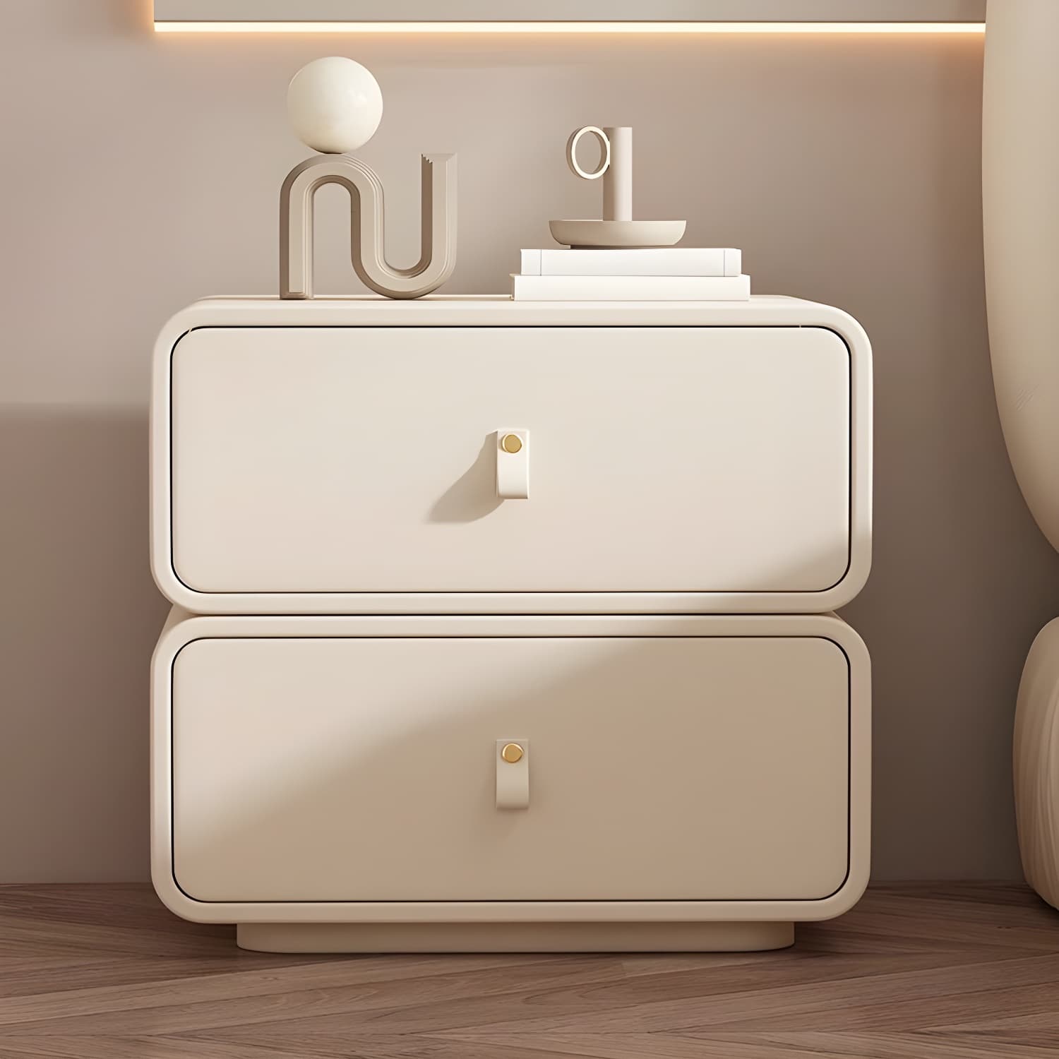 Modern Wood Drawer Storage Nightstand with 2 Drawers - Small Size - image 11