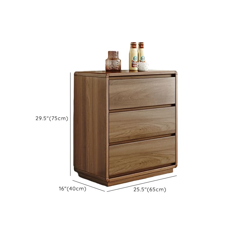 Modern Brown Storage Chest Solid Wood Freestanding with Drawers - image 14