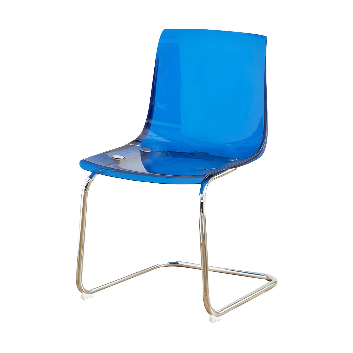 Scandinavian Style Silver Leg Plastic & Acrylic Side Chair for Kitchen & Dining - image 3