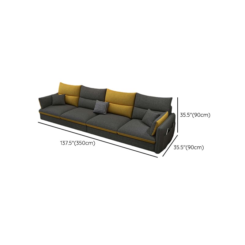 Modern Gray Stationary Sectional Sofa with Wood Frame and Cushion Back - image 15