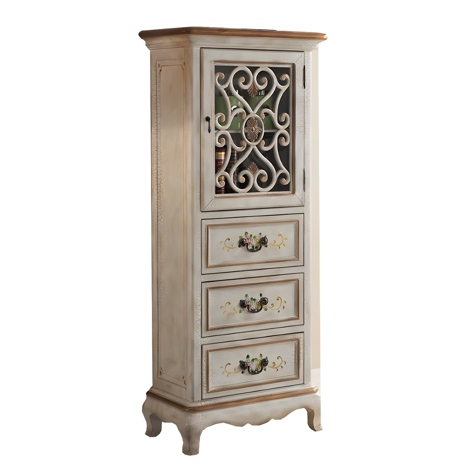 47.24"/61.02" Tall 1- Door Wooden Cabinet, Rectangle Accent Cabinet with Drawers - image 7