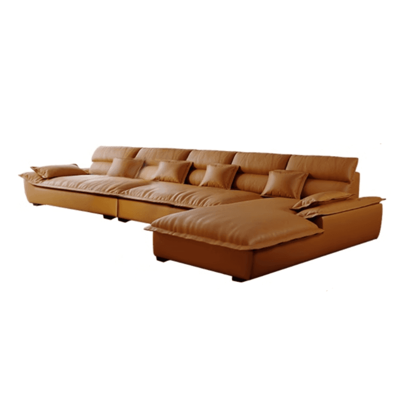 Modern Simple Style Midnight Black/Sepia/Chalk L-Shape Sofa Recliner Seats 5 - image 9