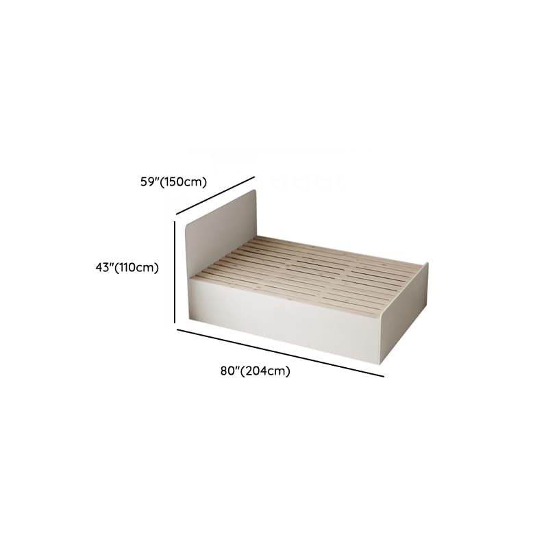 White Contemporary Solid Color Panel Bed with Lumber Slats for Bedroom - image 23