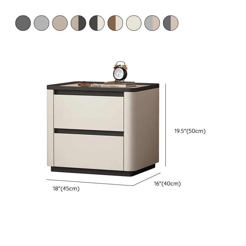Stylish Bedside Cabinet Nightstand with 2 Drawers and Sintered Stone Countertop - image 18