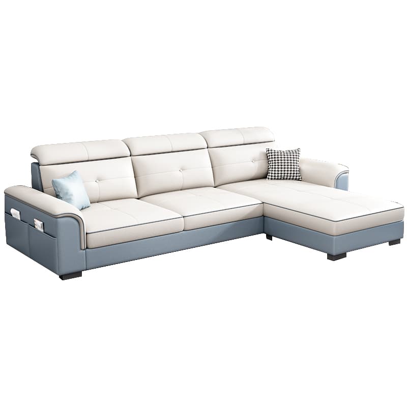 Elegant Tech Cloth Sectional Sofa in L-Shape Design with Cozy Seat Cushions