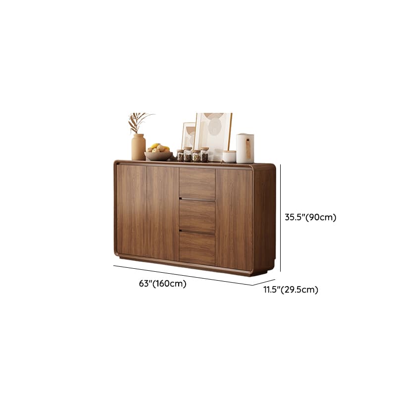 Sepia Simplistic Sideboard with 3 Drawers, Standard Size, Adjustable Shelving, and Multiple Doors Storage Cabinets - image 19