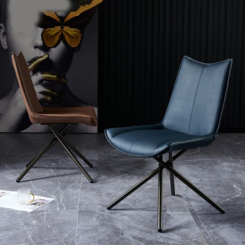 Leather Stable Framed Armless Chair with Foot Pads Restaurant - image 11