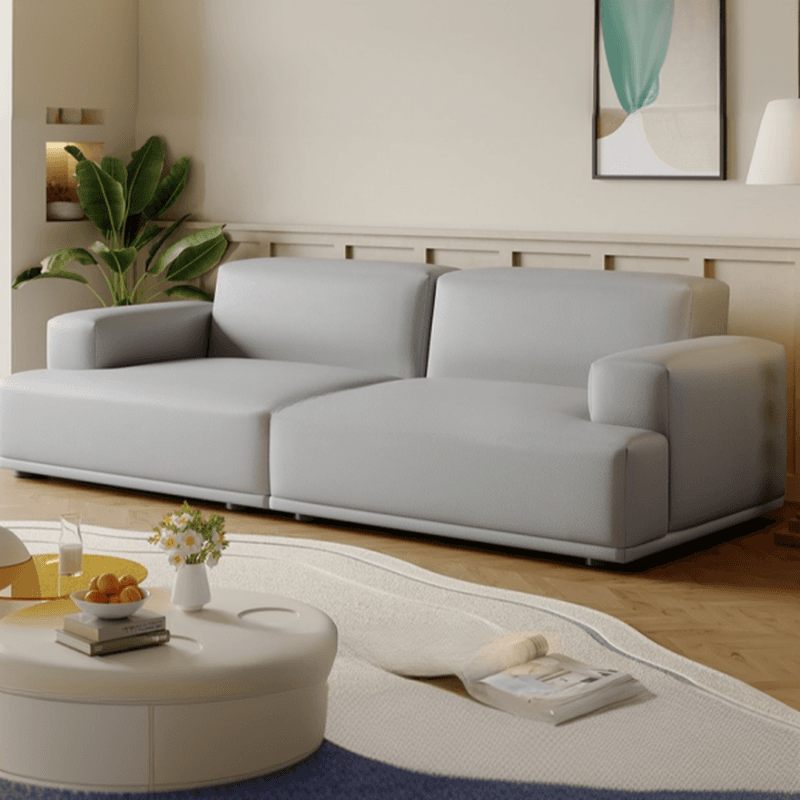 Modish Solid Color Stain Resistant Standard Sofa in Light Gray/Rose/Amber Color, 3-seater/4-seater/5 Person with 2 Pillows - image 10