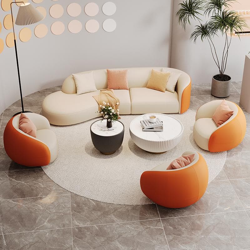 Modern Beige Standard Size Tech Cloth Wood Sectionals Sofa Without Storage or USB Port