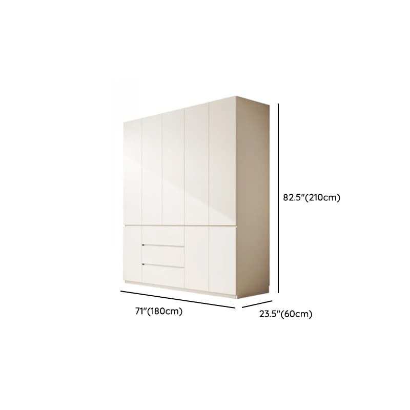 White Modern Simple Style Manufactured Wood Wardrobe Armoire with Soft Close Drawer, Soft Close Door, Interior Shelves, and Hanging Rod - image 9