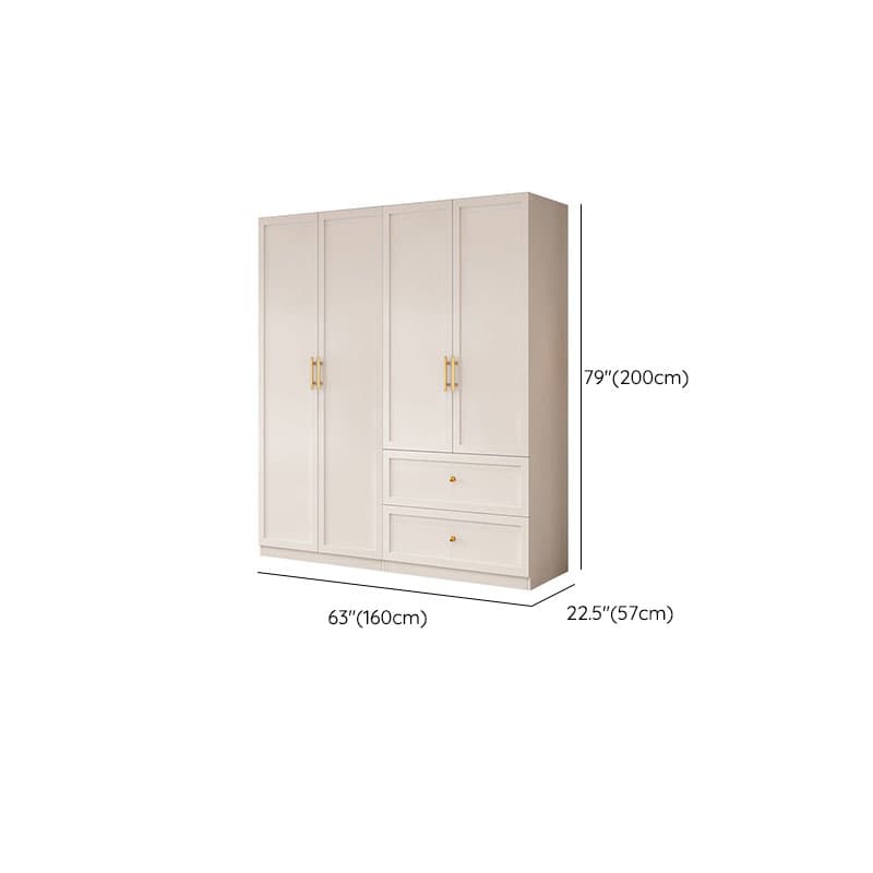 Simple Beige Engineered Wood Freestanding Armoire Cabinet with Soft Close Door, Clothing Rod & Interior Shelves - image 14