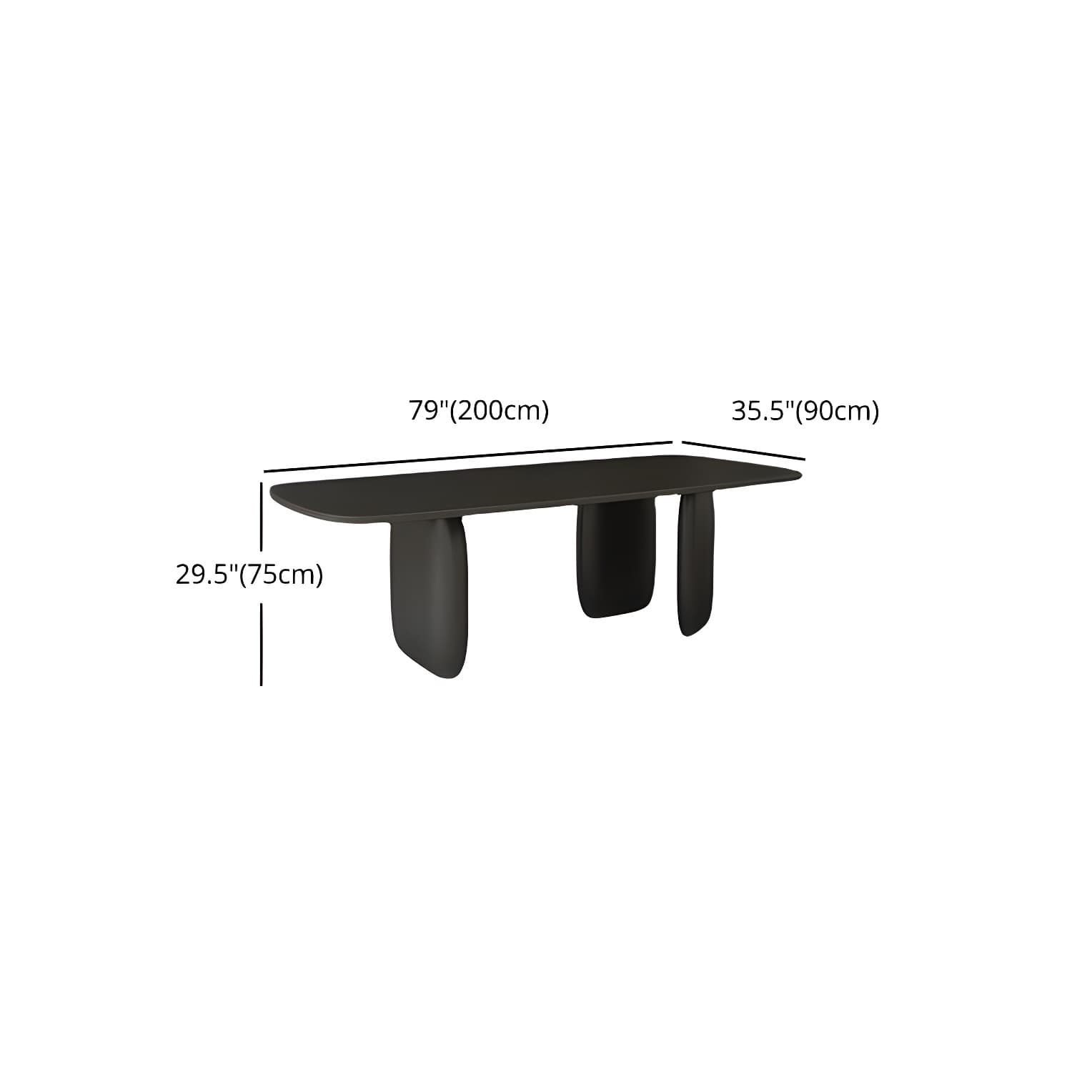 Modern 1/2/4/5 Pieces Rectangle Dining Set Solid Wood Black Dining Table with Chairs - image 15