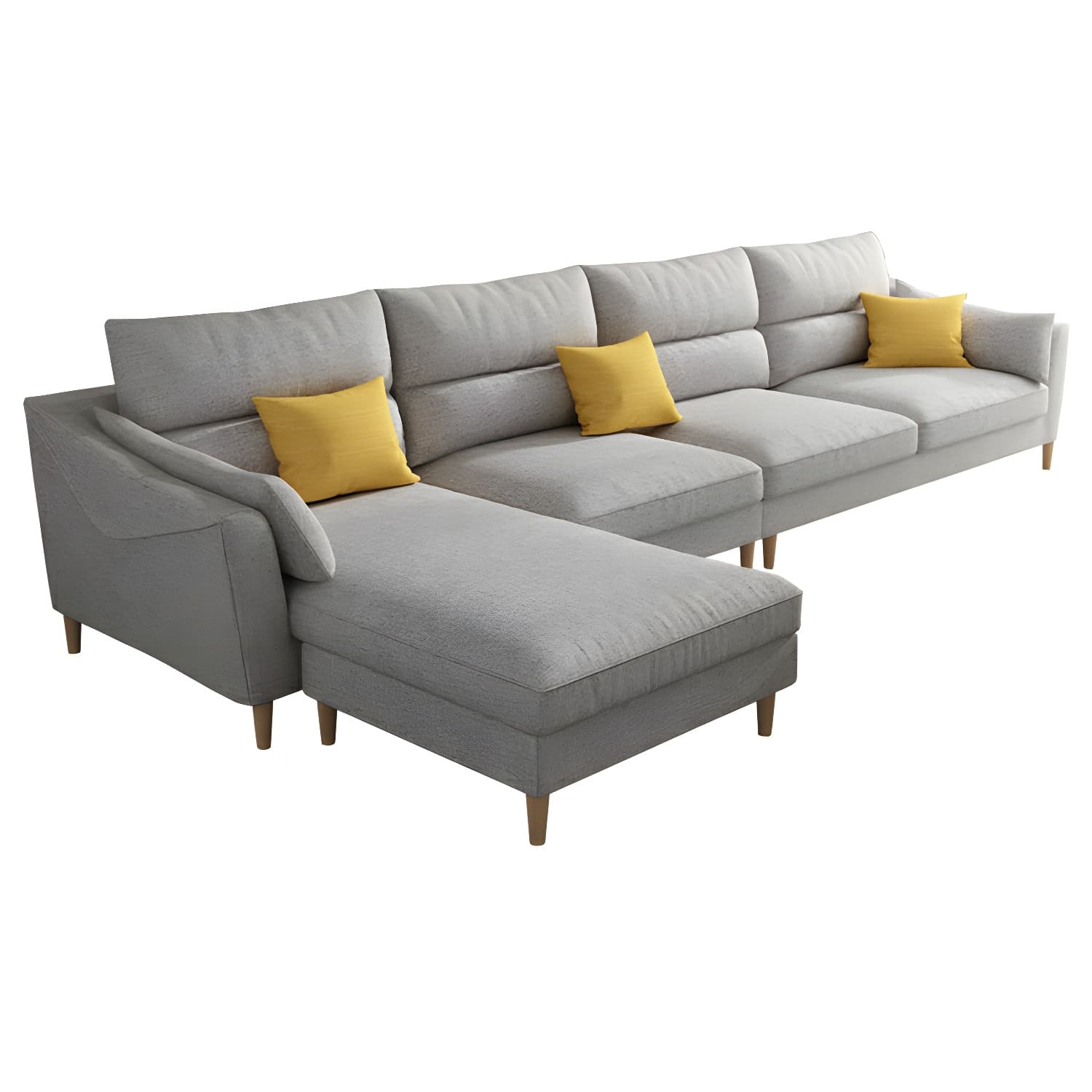 Scandinavian Wood Frame Straight Modular Sofa with Slipcover and Ottoman in 3 Piece Set - image 15