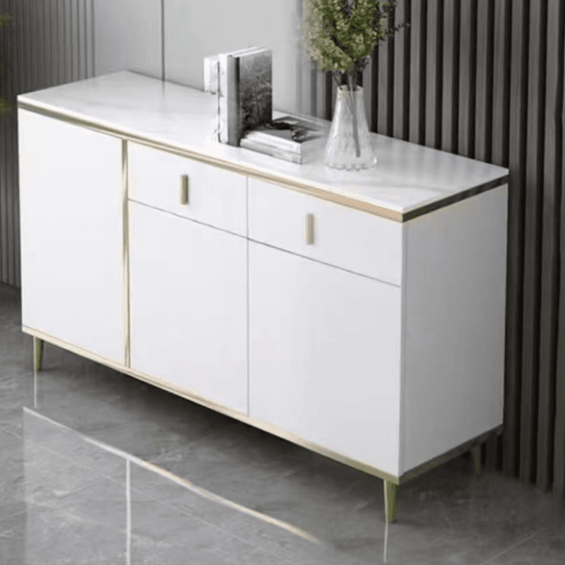 Art Deco Sideboard with 2 Drawers, Narrow/Standard Size, 3 Shelves, Sintered Stone Countertop, 4/3 Doors, Self-supporting - image 5