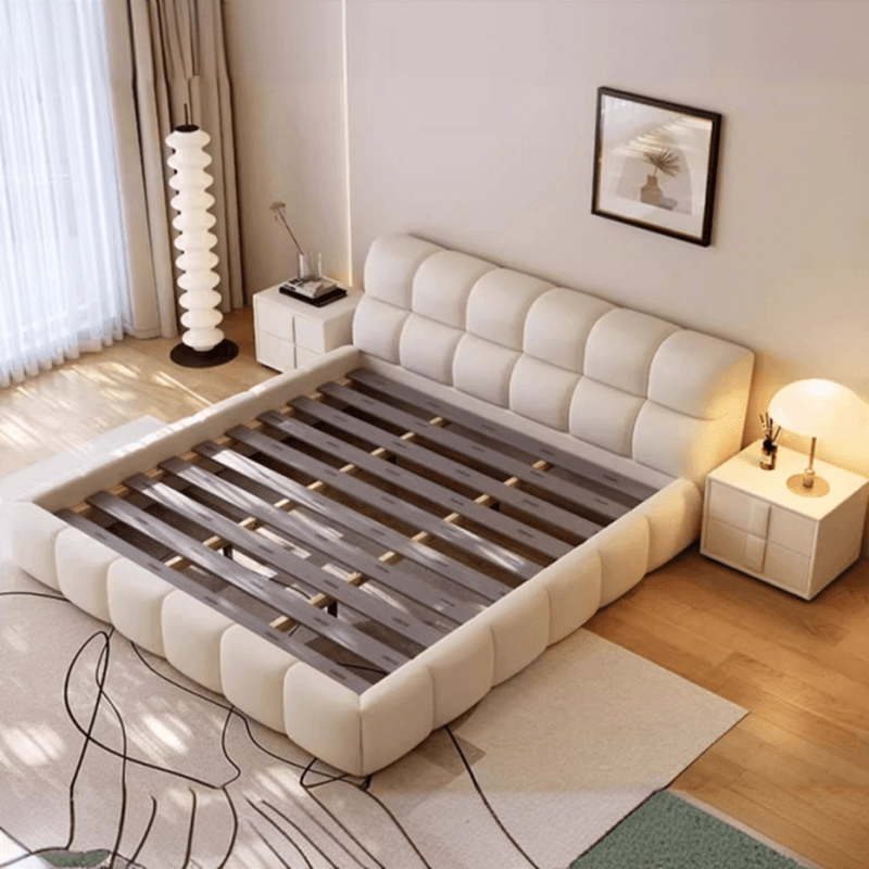 Solid Color Synthetic Leather Storage Bed with Sponge Upholstery for Living Room - image 4