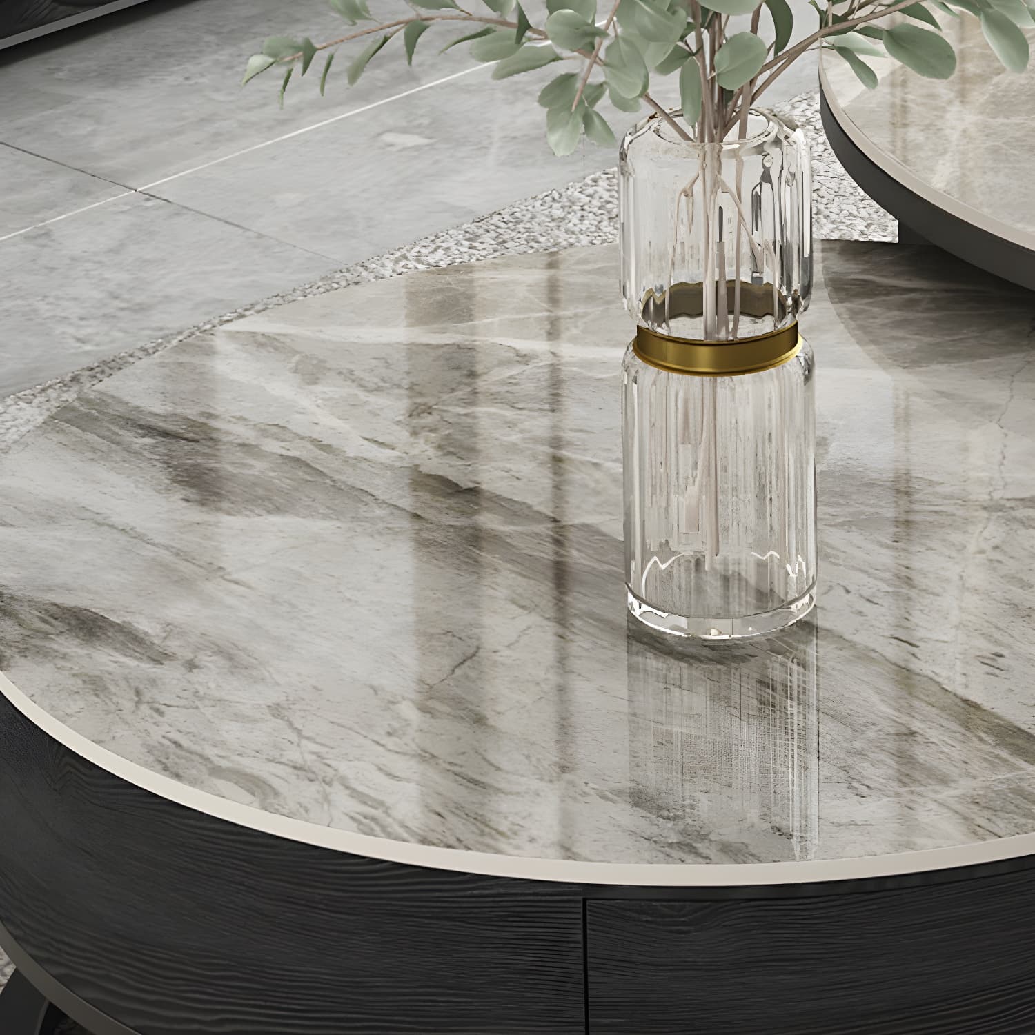 Slate Coffee Table Slate Nesting Coffee Table Set with Storage Drawer - image 12