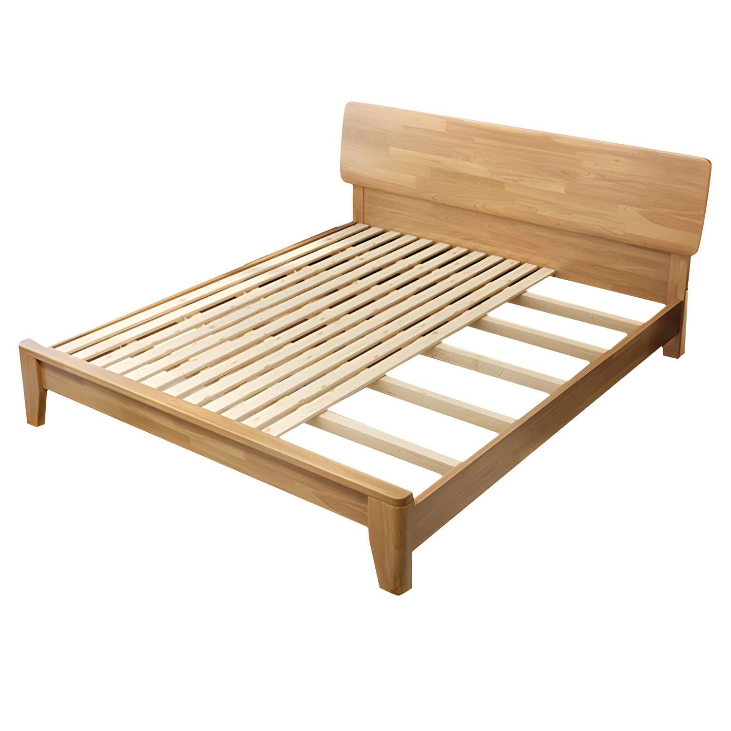 34.64" High Traditional Panel Bed with Storage Brown Rubberwood Bed - image 10