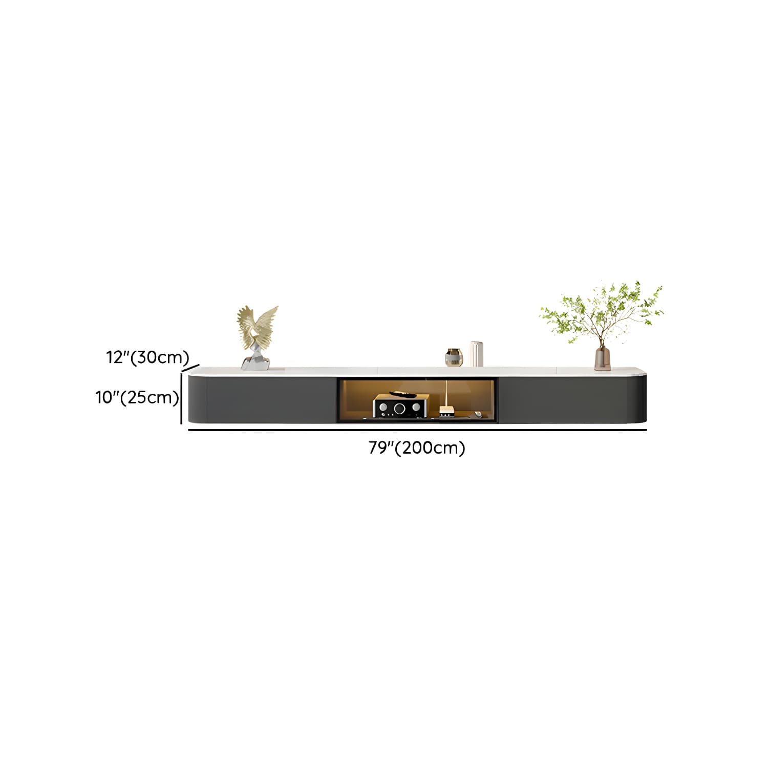 Rectangle TV Stand With Light In Living Room - image 11