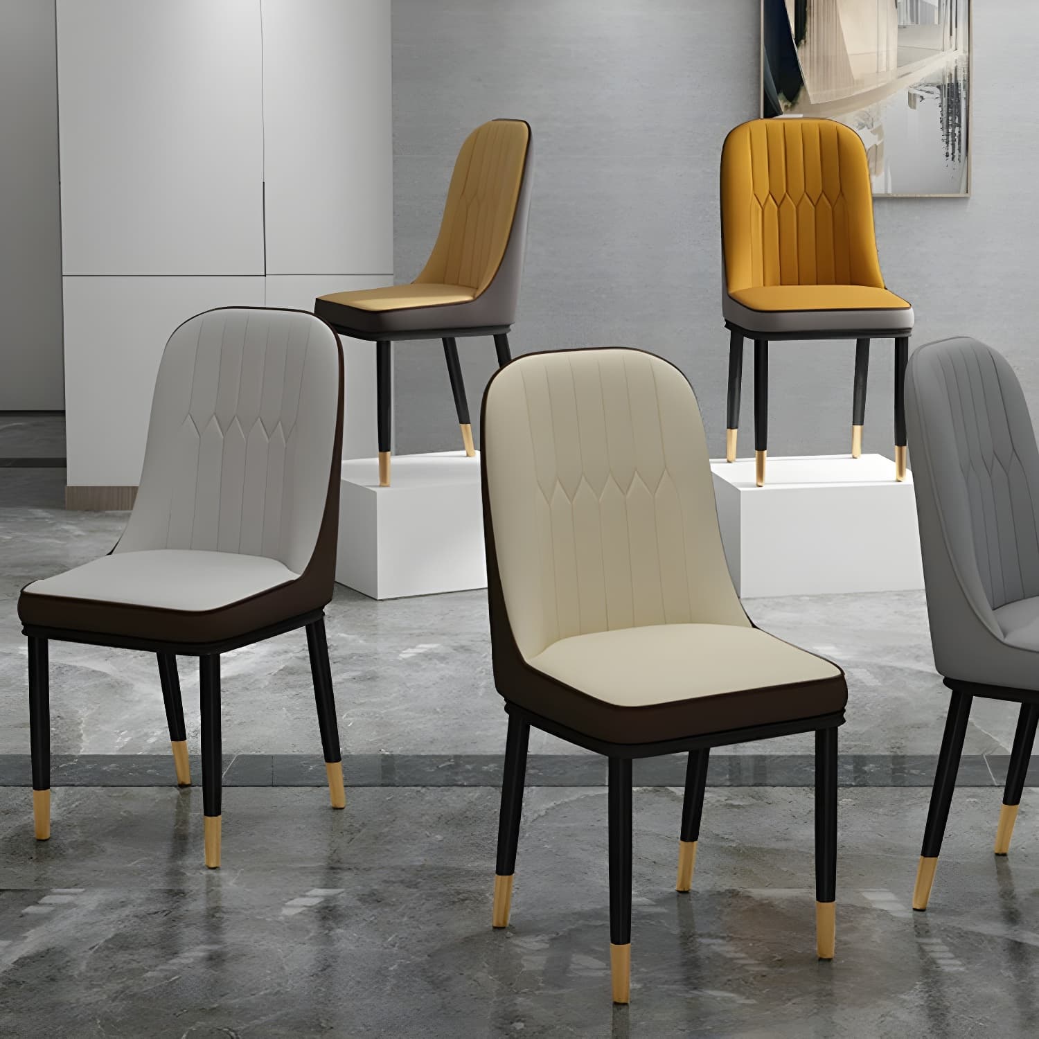 Modern Dining Room Armless Parsons Faux Leather Dining Side Chair - image 10