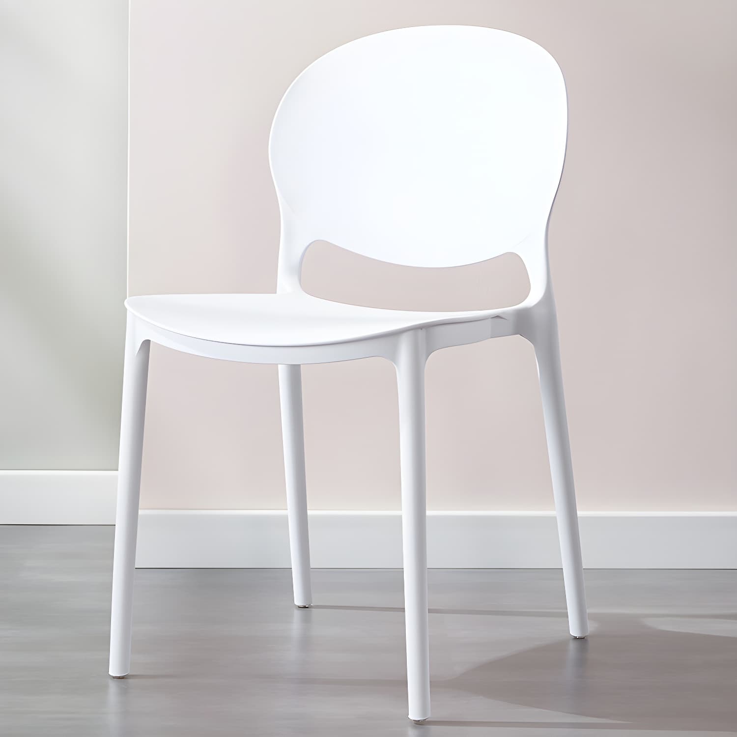 Scandinavian Armless Dining Chairs Stackable Plastic Open Back Side Chair - image 19