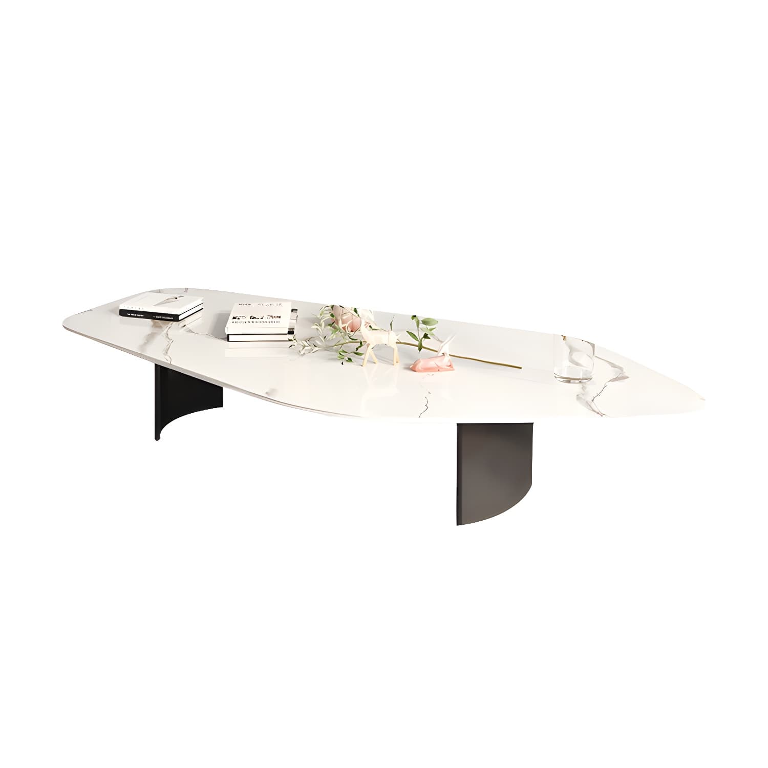 15.74" Tall 1 Single Stone Top Cocktail Table Geometric Coffee Table - image 7