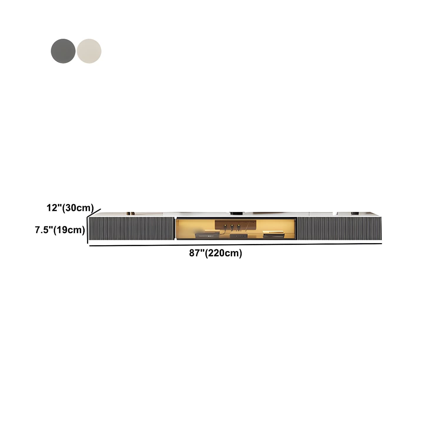 Contemporary 2 Drawers TV Stand Stone Counter Top Wall-mounted TV Cabinet - image 15