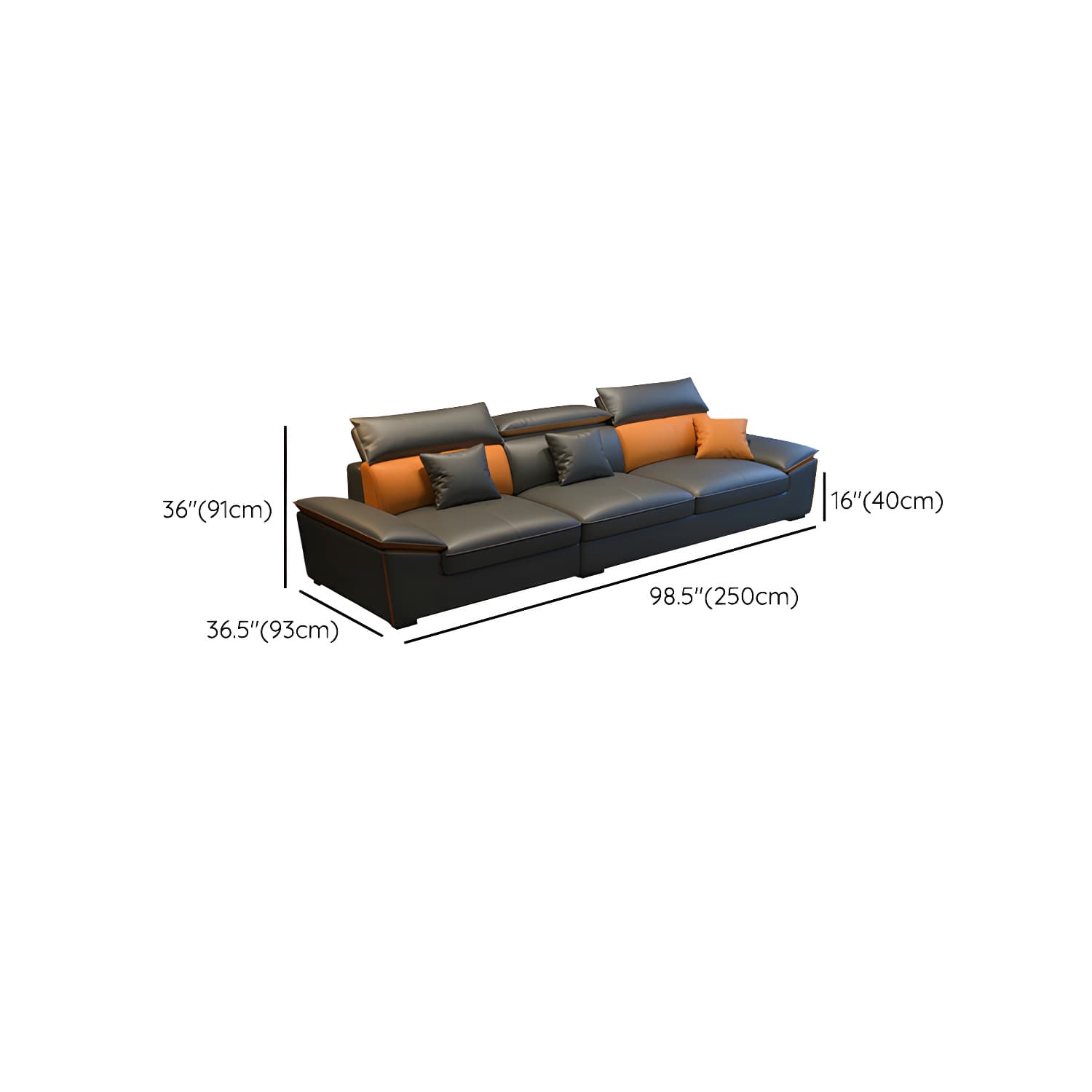 Modern Gray Tech Cloth Sectional Sofa with Pillow Top Arms and Cushion Back - image 19