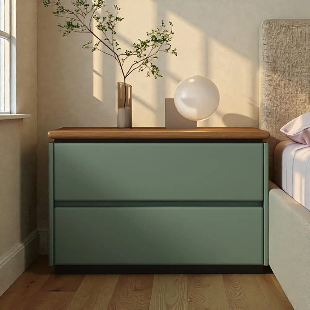 Modish 2 Tiers Drawer Storage Bedside Table with Laminate Countertop - image 32
