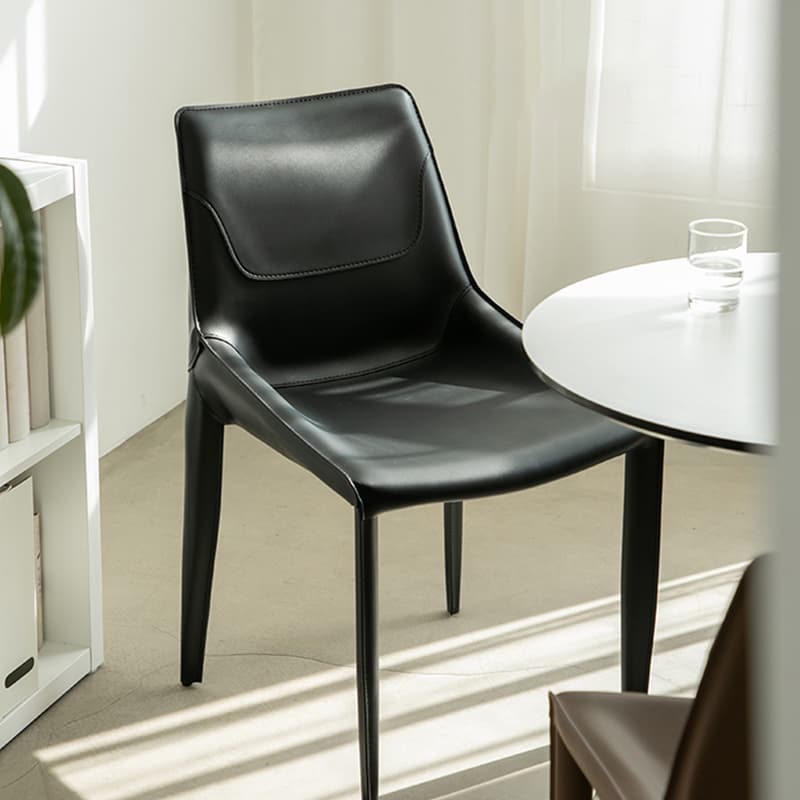 Modern Leather Armless Side Chair with Solid Back - Easy-Care, Warranty - image 10
