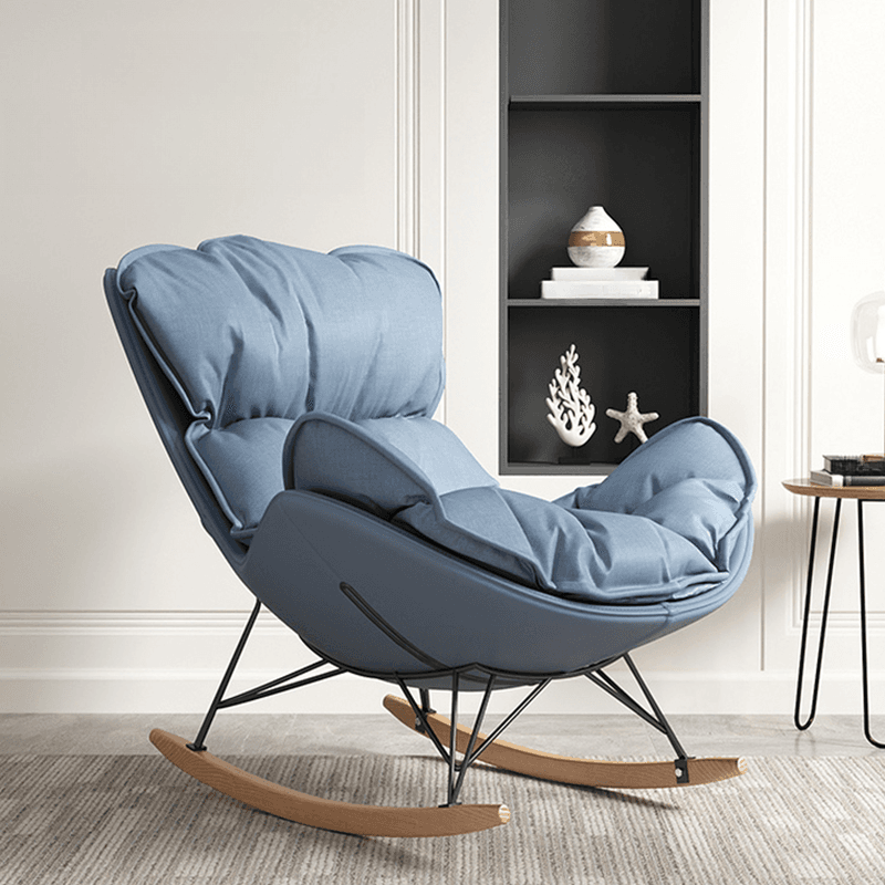 Modish Upholstered Rocking Accent Chair with Ottoman