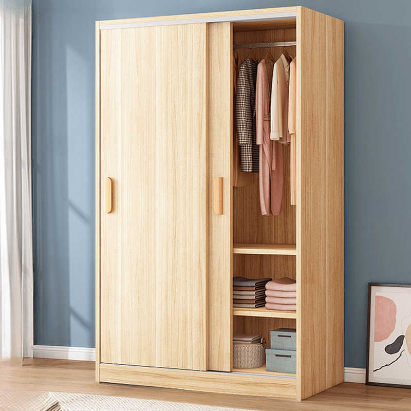 Minimalist Manufactured Wood Cabinet Armoire with Soft Close Door, Interior Shelves, and Clothing Rod - image 3