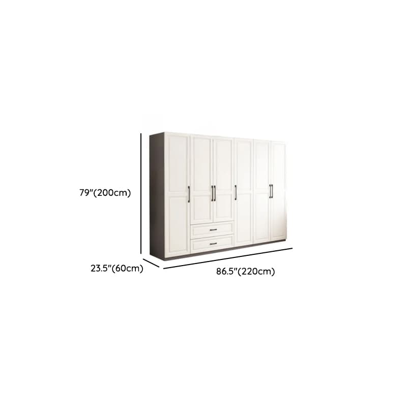Chalk Minimalist Manufactured Wood Cabinet Armoire with 2-Drawer, Soft Close Door, Interior Shelves, and Clothing Rod - image 15