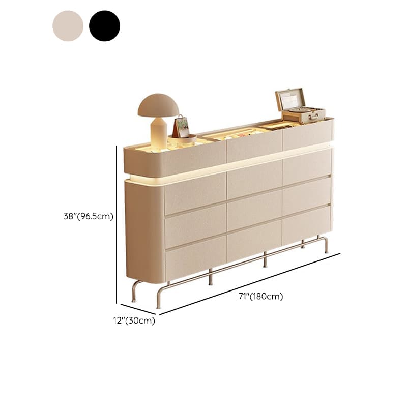 Simplistic Hardwood Double Dresser with 8 Horizontal Drawers and LED Lights - image 22