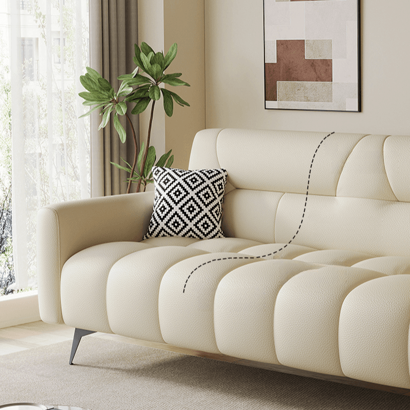 Trendy Solid Color Scratch-immune Standard Sofa in Light Gray/Cerulean/Light Green with Arm, 4-seater/Seats 3, and 2 Pillows - image 12