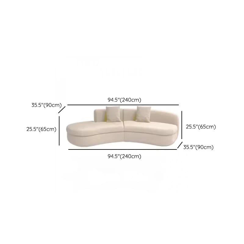 Natural Wood Bow Front Corner Sectional 7 Person/for 5/for 6 with Concealed Support - image 13