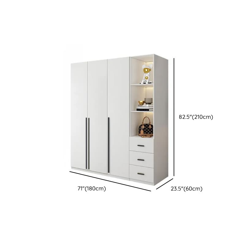 White Lumber Detached Wardrobe Closet with Soft Close Drawer, Door, Interior Shelves, and Clothing Rod - image 39