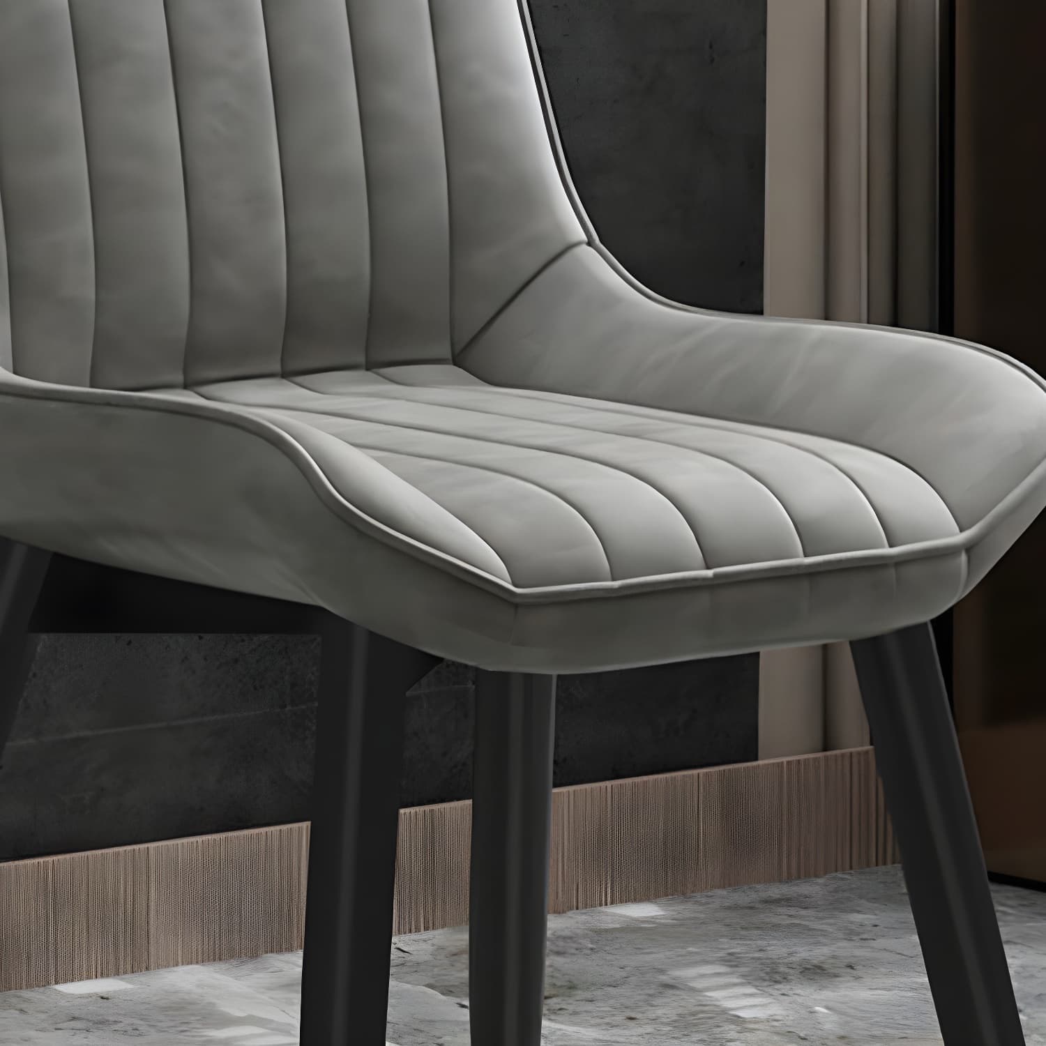 Glam Faux Leather Dining Chair Parsons Chair in Matte Finish for Home - image 13