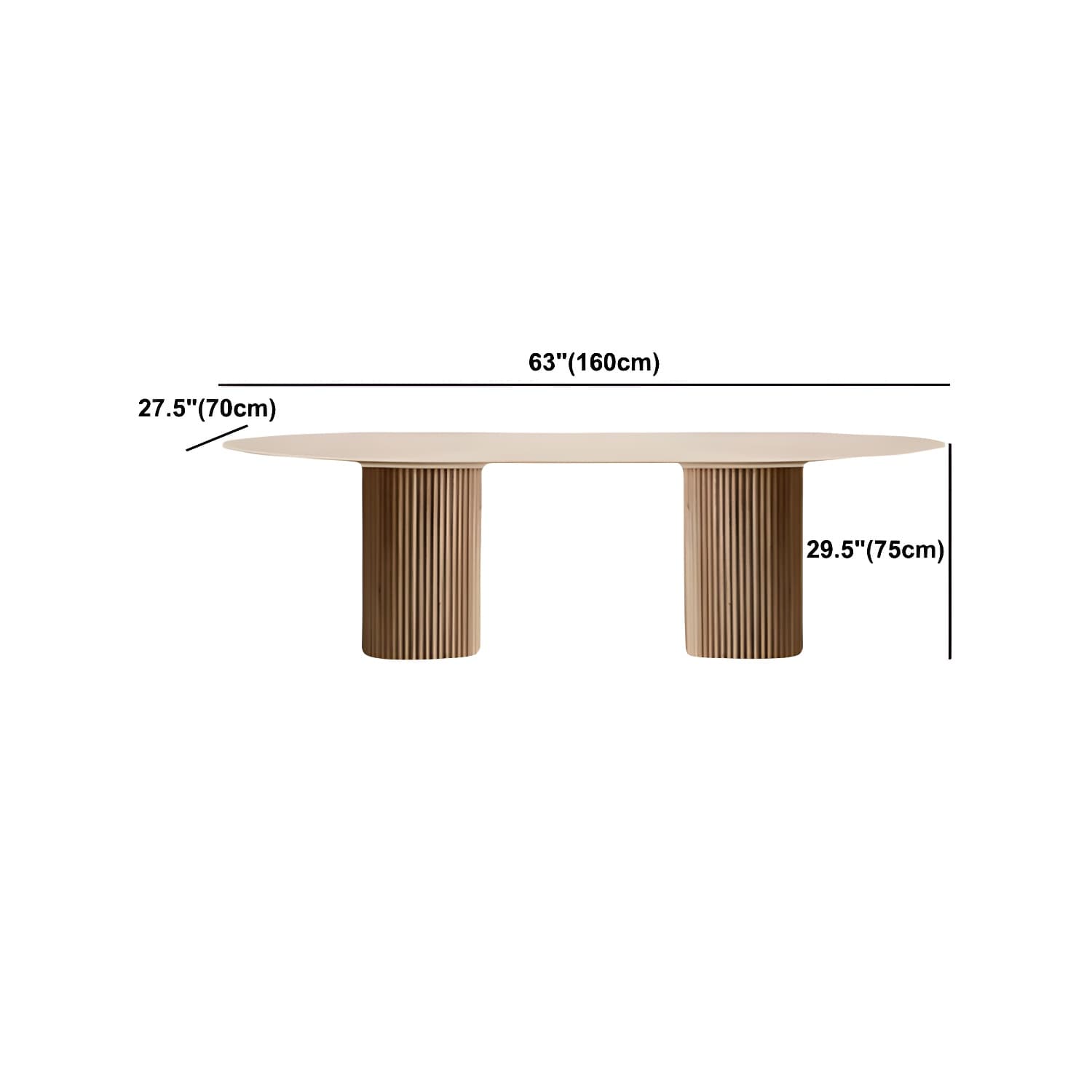 Natural Double Pedestal Dining Table Modern Oval Wood Home Dinner Room Kitchen Table - image 12