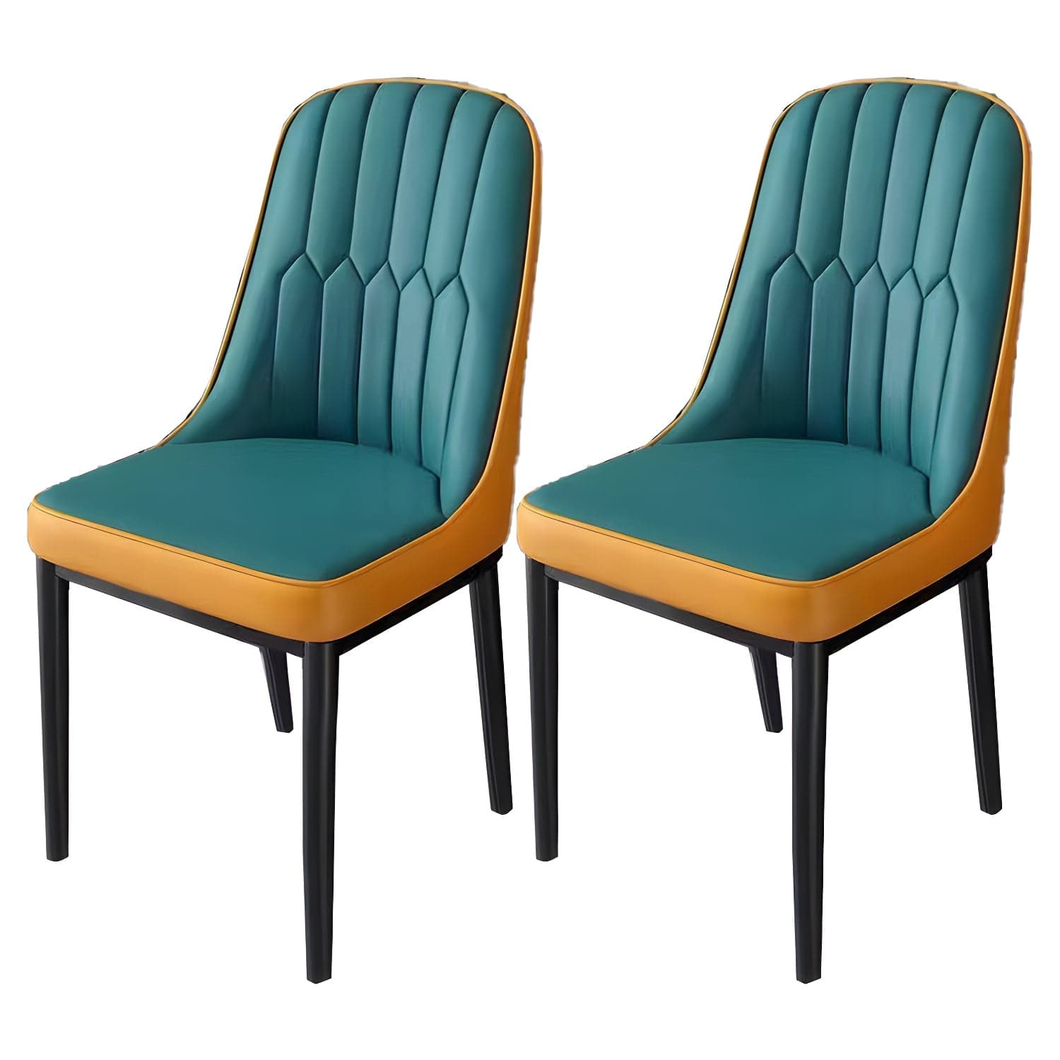Glam Parsons Dining Side Chair Leather Indoor Dining Chair with Metal Legs - image 12
