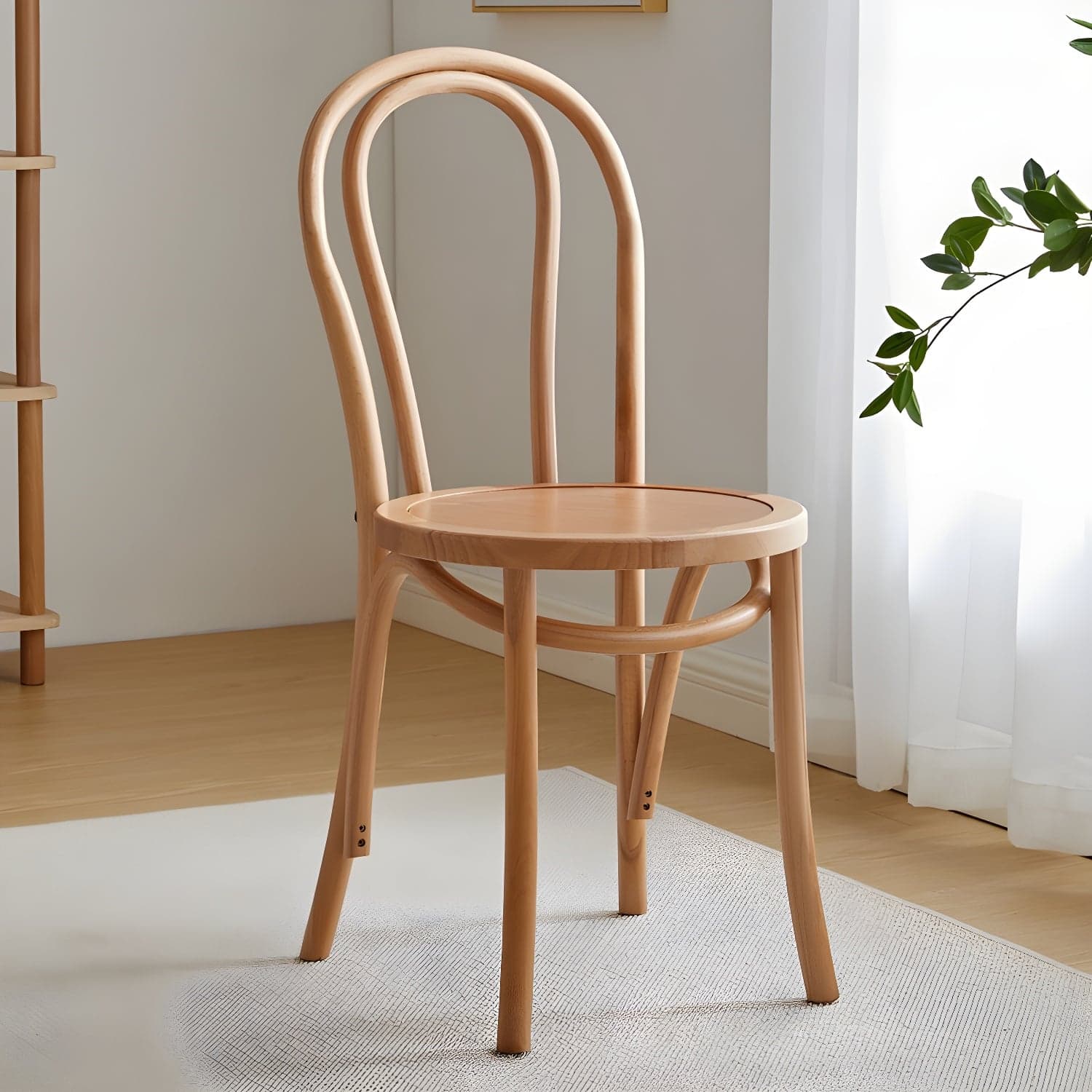 Scandinavian Wooden Side Chair with Standard Height and Armless Design - image 7