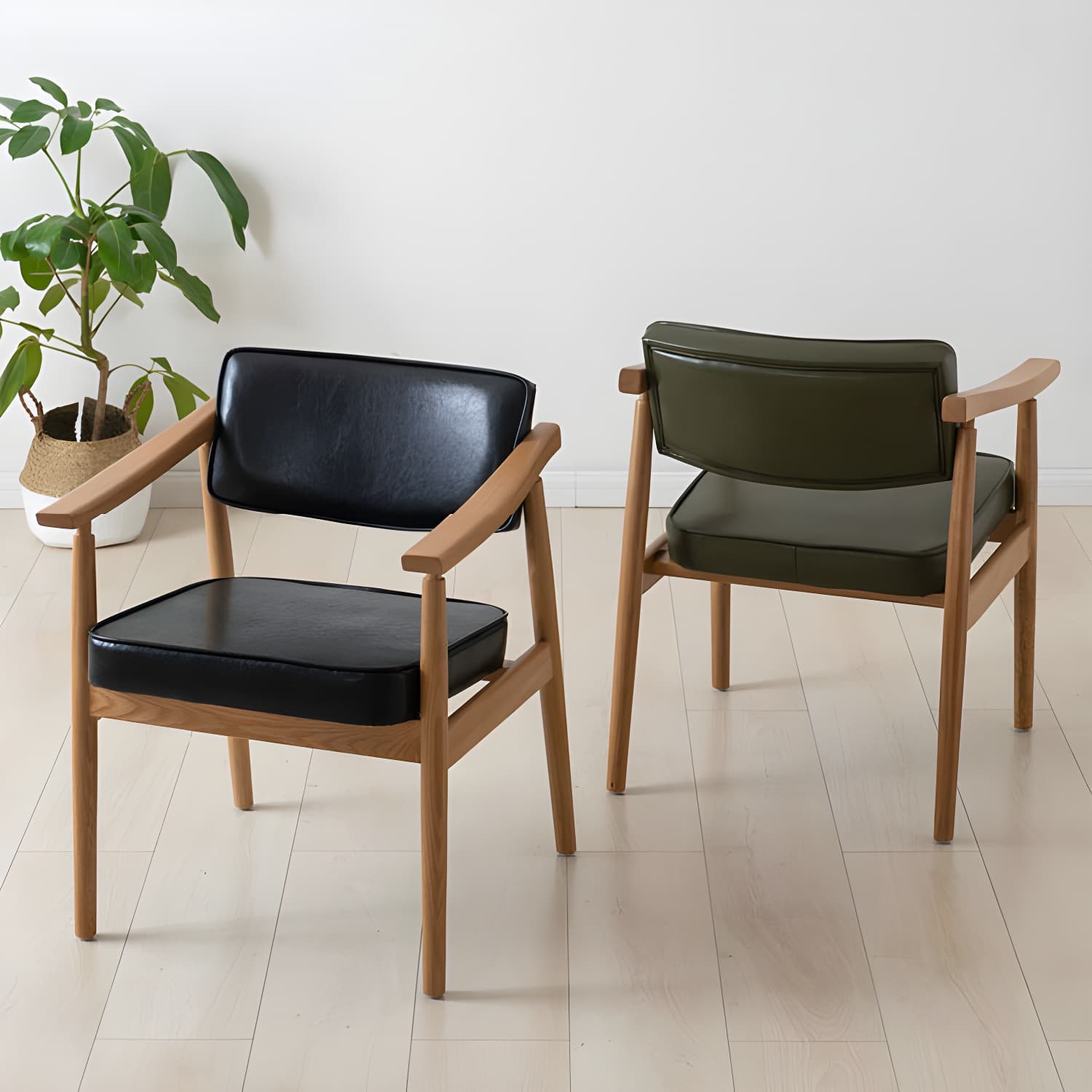 Modern Wood Dining Arm Chair Open Back Single Dining Side Chair for Home Use - image 16